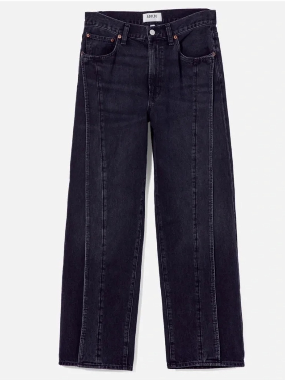 AGOLDE Fold Wide Leg Jeans Potent Black (27)